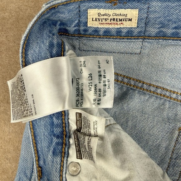 VTG Levi's 501 Jeans Womens Size 25 Blue Mid Rise Big E Straight Leg Regular Fit - Picture 4 of 11